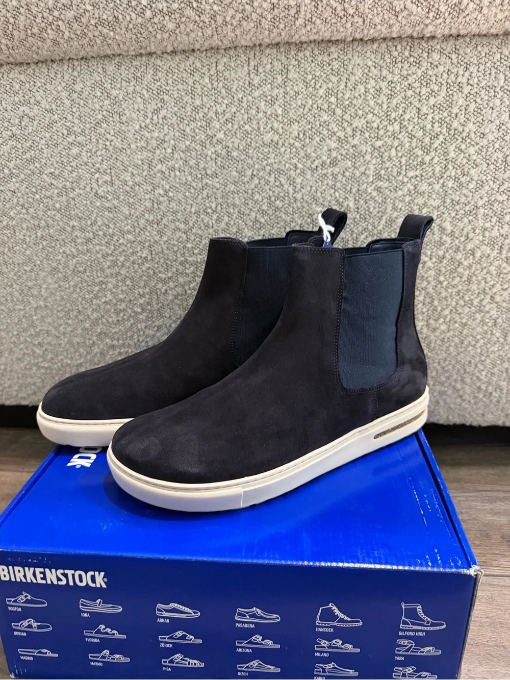 Birkenstock Men's Black Chukka Boots with Cream Sole